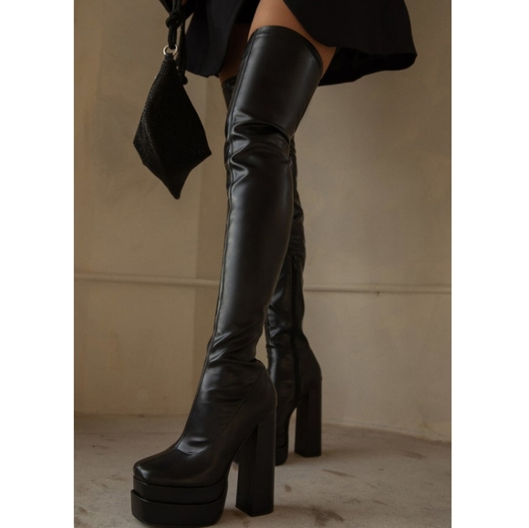 𝙇𝙖𝙨𝙩 8.5, 9 & 10🖤🎥HIGH STANDARDS OVER THE KNEE BOOT - BLACK - Picture 8 of 15
